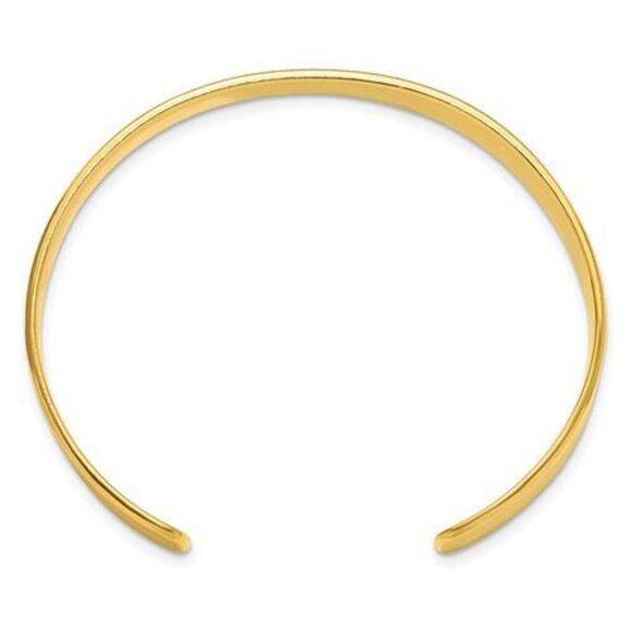New Sterling Silver Gold-tone 9.75mm Cuff Bangle Bracelet - Picture 2 of 7